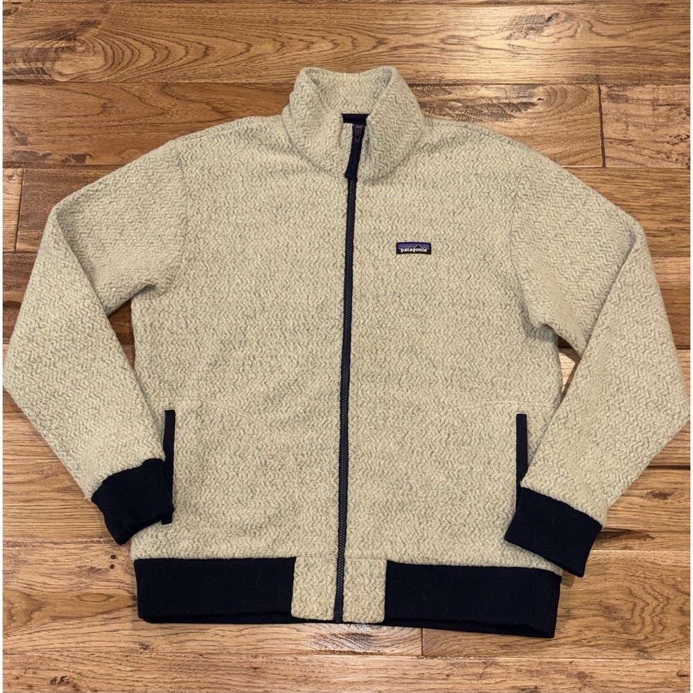 Patagonia Woolyester Fleece Jacket Oat Mens Large 26935 Full Zip Wool Blend - Picture 2 of 7